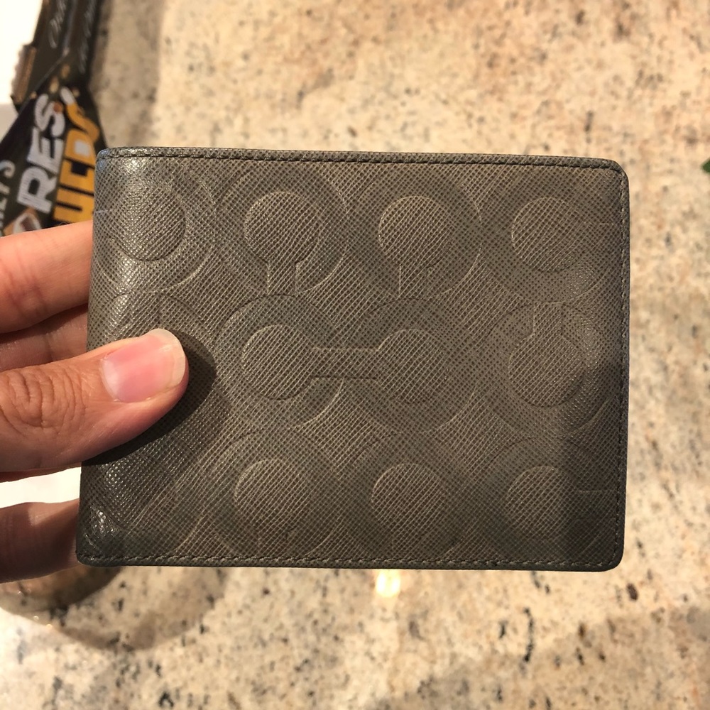 Men’s grey Coach wallet modern C design